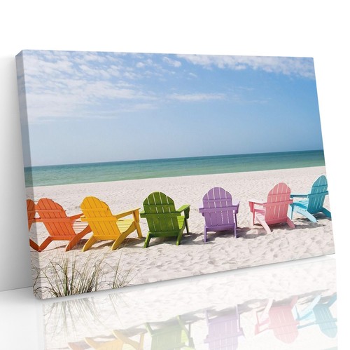 Colourful deck chairs - deck,
