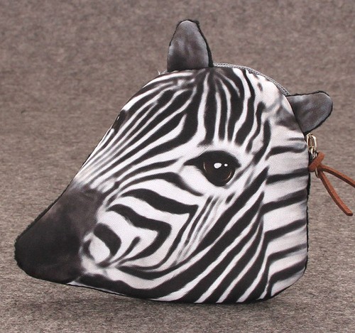Zebra head zipped coin - coin, purse