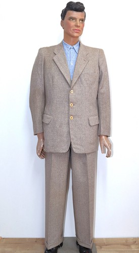French 1940s beige striped - beige,
