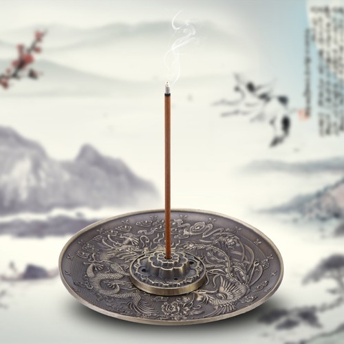 Dragon and phoenix plate red - (dragon,