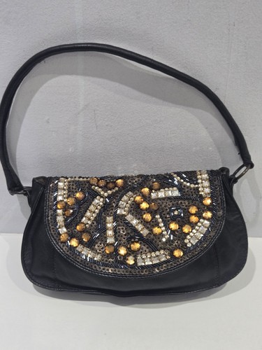 Jigsaw black leather shoulder - jigsaw,