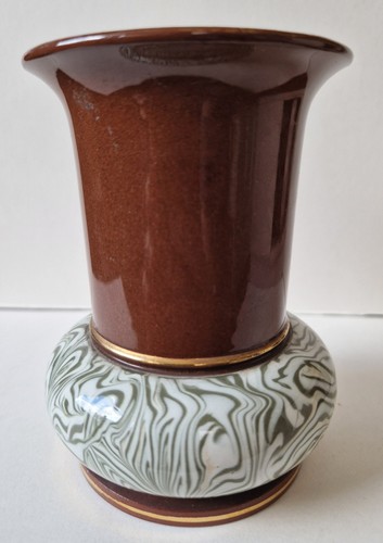 Studio pottery vase brown drip - studio,