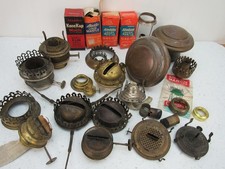 Antique Lot of Oil Lamp Parts
