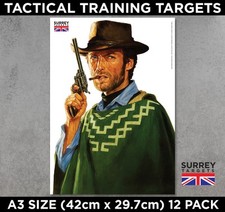 CLINT EASTWOOD A3 Size Air Rifle Pistol Gun BB Airsoft Shooting Targets 12 Pack