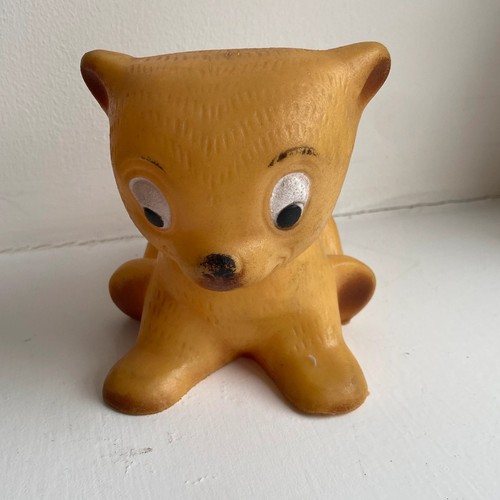 Vintage rubber squeaky bear - rubber,