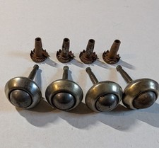 Vintage Swivel Ball Castors Furniture Wheels Set Of 4 with sockets 