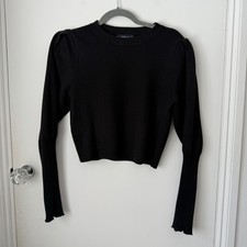 ZARA KNIT Black Shimmer Puff