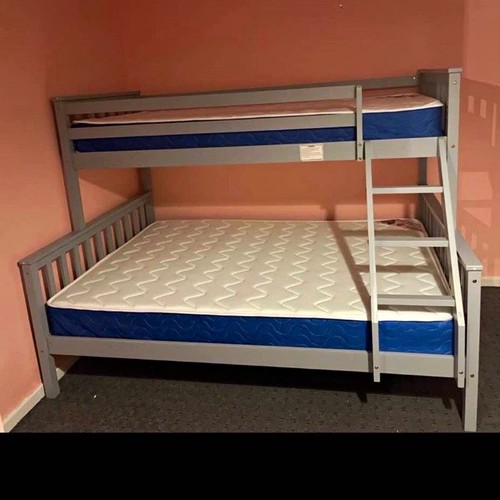 Grey wooden single bunk bed - grey,