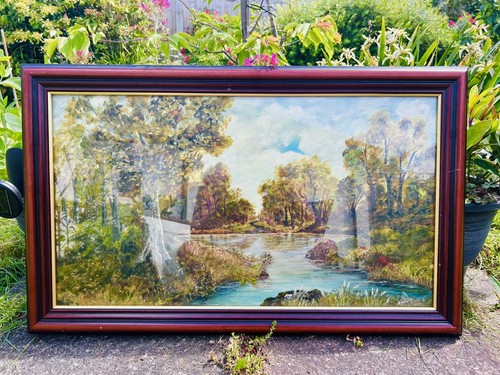 Vintage framed glazed - glazed, oil