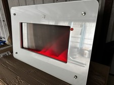 Convector White paintable Glass Electric Panel Heater Flame Effect Wall Mounted