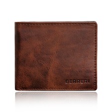 Mens 100% Genuine Leather Wallet RFID Card Holder Black Brown Gift Box UK Stock