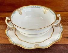 Royal Crown Derby Lombardy Soup Coupe And Saucer A1127