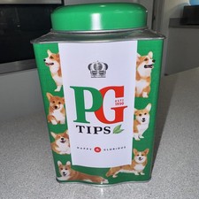 COLLECTORS  PG TIPS TEA CADDY PLATINUM JUBILEE EDITION QUEENS CORGI 1952-2022