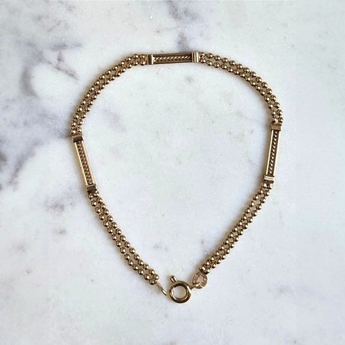 14k gold ornate bar link - 14k,
