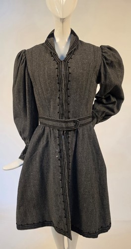 Edwardian pinstriped gray wool - gray,