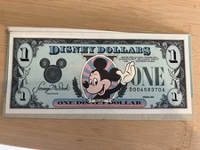 Disney 1989 Series One Dollar Note with Mickey Mouse Collectible