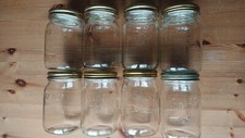 8 Vintage Genuine Kilner Dual Purpose 2lb Jars metal seal, screw top, wide neck