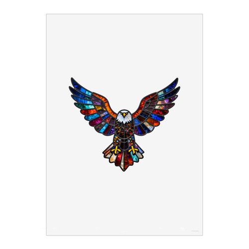 Stained glass eagle - glass, art