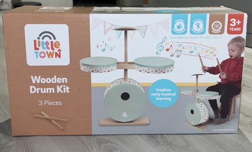 Aldi wooden drum set pieces - wooden,