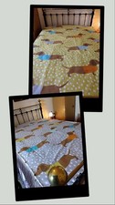 Single duvet cover, reversible. Sausage dog motif.