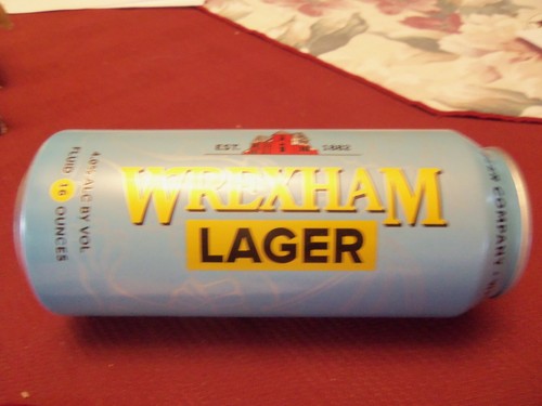 Wrexham lager beer can empty - lager, can.