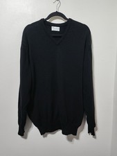 Hawick Scotland Men’s Black Lambs Wool Knitted Jumper Pullover Sweater XXL