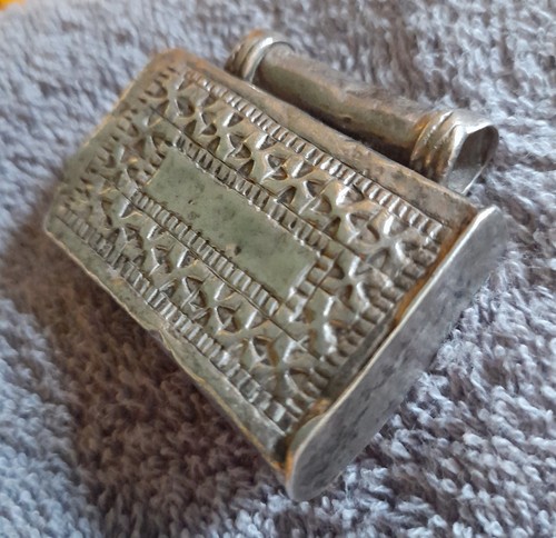 Vintage ethnic silver amulet - silver,