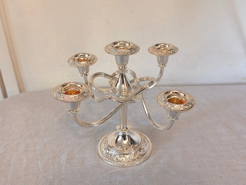 Silver plated candelabra arm - silver,