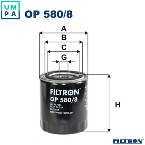 Oil filter 580 for - oil,