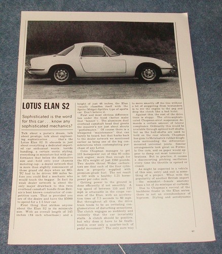 1967 lotus elan vintage new - s2,