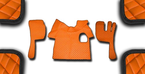 Orange eco leather floor - orange, mats