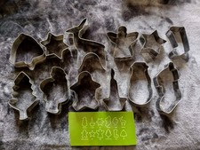 12 STAINLESS STEEL CHRISTMAS COOKIE CUTTERS NEW NEVER USED