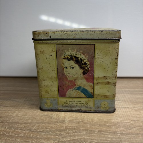 Vintage metal coronation tin - metal,