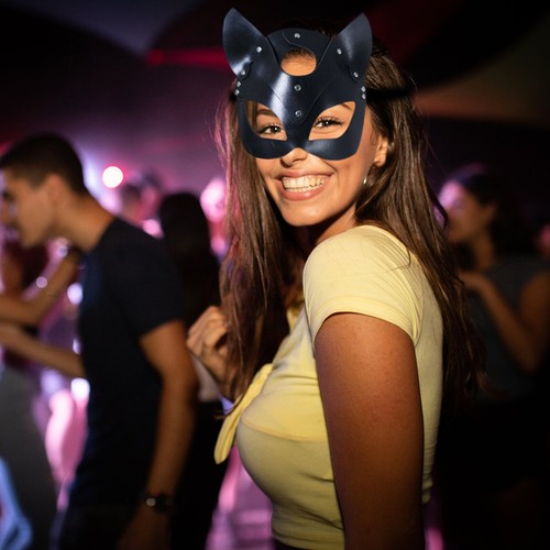 Cat woman mystery mask black - woman,