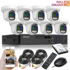 CCTV Camera System Full Colour HD 8CH DVR With Hard Drive & MIC Outdoor Home Kit