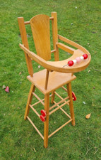 Vintage Retro 1950's Mid Century Childs Doll Teddy High Chair Play Toy Display