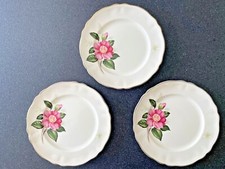 Set of 3 Alfred Meakin England 10” Dinner Plates, in rare Pink open Rose pattern