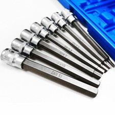 HEX H Sockets Set extra long 3/8" male Hex Allen key Socket Bits 3-10mm Metric