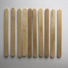10x Ice Lolly Wooden Sticks 10.7cm Long 4mm Wide
