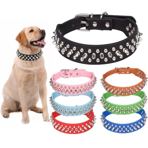 Spiked leather dog pit - spiked,
