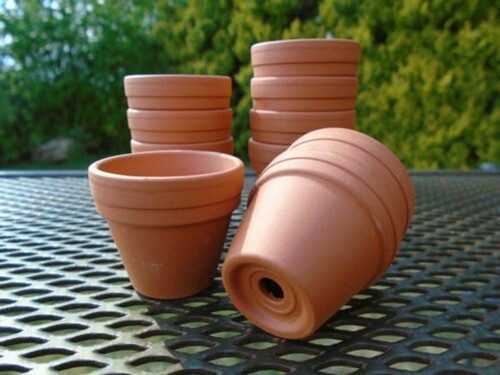 Mini terracotta clay flower - mini,