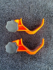 2  Fishing Seat Box Pole Rod Rests for Smaller legs 15mm width Or Octoplus Box