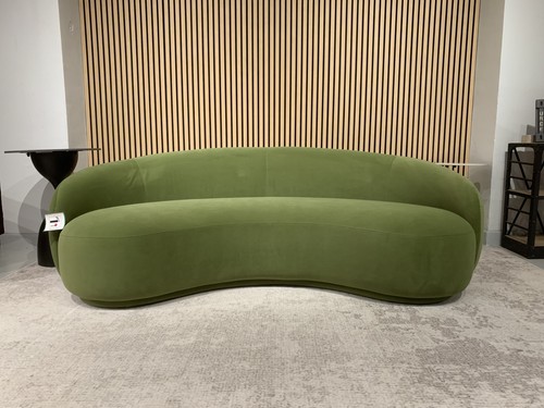 Curved olive green - curved, velvet