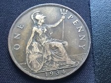 1934  George V British Penny -