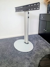 Oval White/Silver TV Stand (Up to 55")