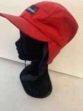 Fleece Lined Red Sailing Cap with ear flaps water & wind resistant Size L READ