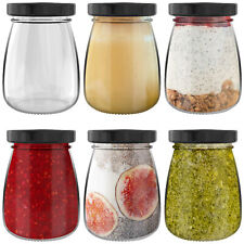 HEFTMAN Small Glass Jars with Lid Set Airtight Shot Pot Fridge Travel Size 100ML