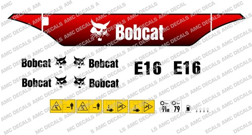 Bobcat e16 mini digger - bobcat, decal