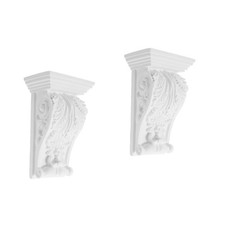 Set of 2 Ornate White Corbel