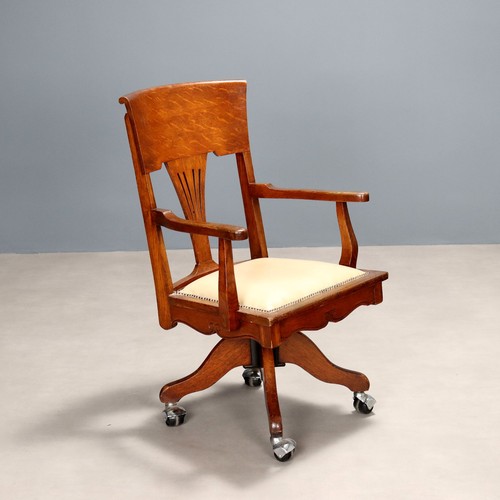 Antique swivel armchair - armchair, oak